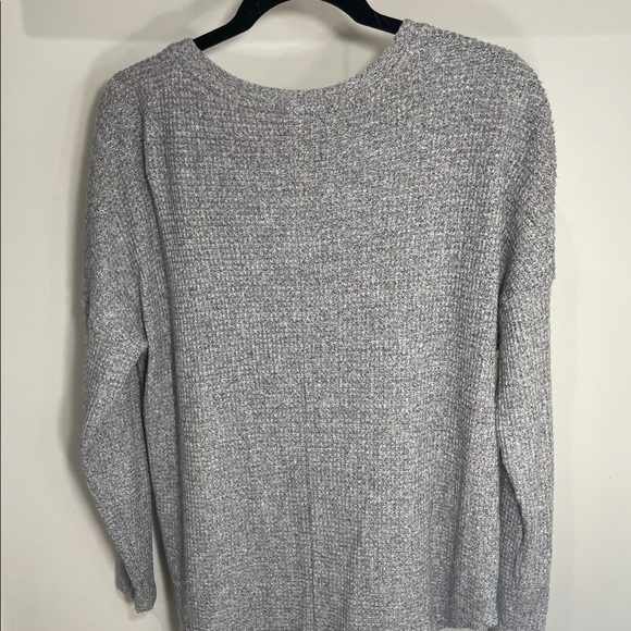 Gray Waffle Weave Long Sleeve Tunic - Picture 2 of 2